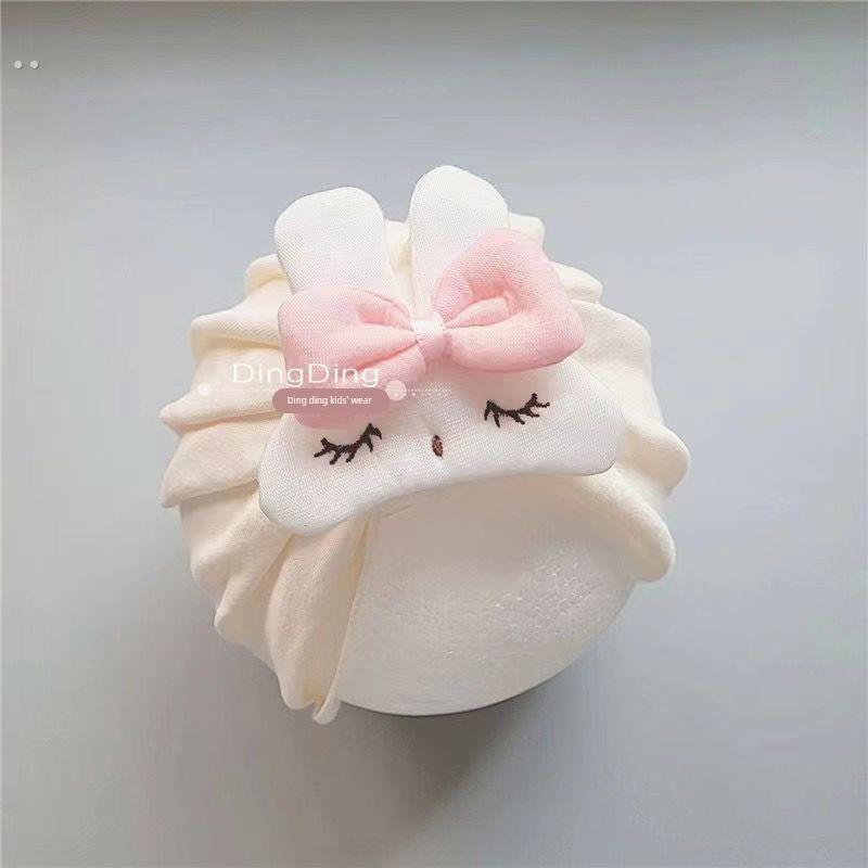 婴儿帽子秋冬棉质婴幼儿胎帽可爱兔子女宝宝印度帽新生儿护囟门帽