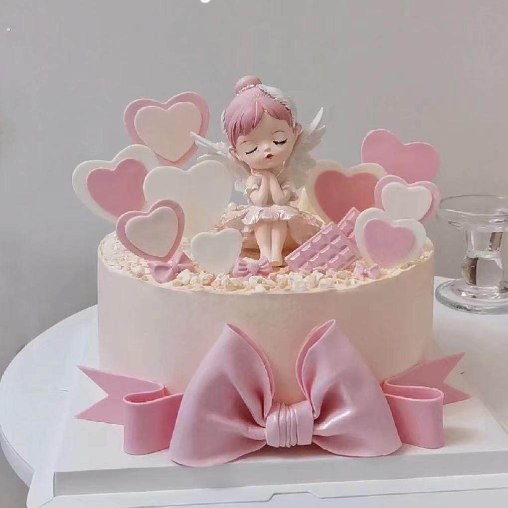 网红翅膀贝拉芭蕾舞女生日蛋糕装饰饰品甜品桌烘焙蛋糕装饰饰品