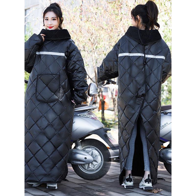 电动车挡风衣长款冬季超厚护膝双面高档膝盖防水摩托车骑行秋冬款