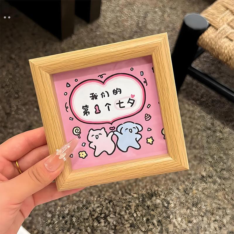 七夕情侣相框桌面卧室摆件精致礼物情人节送男女朋友周年纪念相框