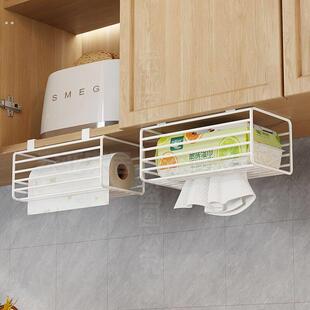 厨房纸巾架纸巾盒挂壁式卷筒卫生纸架免打孔多功能湿巾洗脸巾墙上