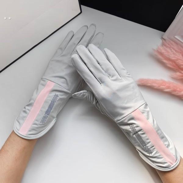 夏季防晒手套女冰丝薄款透气骑电动车开车触屏防紫外线中长款露指