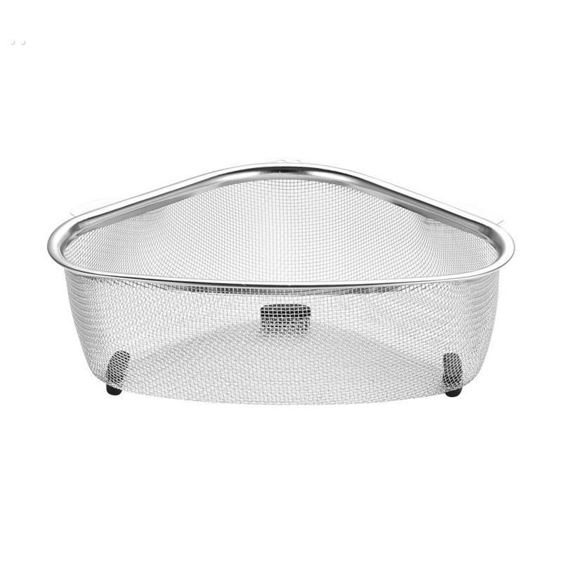 升级版水槽不锈钢沥水篮洗碗池剩菜过滤网三角置物架洗菜水果挂篮