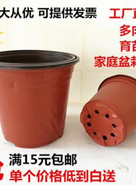 简易加厚双色盆一次性塑料花盆绿萝多肉育苗盆大号营养钵培育盆