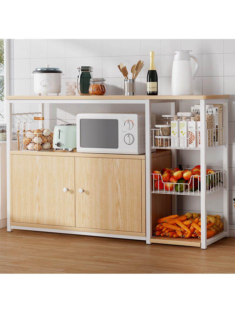 厨房置物架可移动微波炉落地架厨房电器层架收纳储物架碗架烤箱架