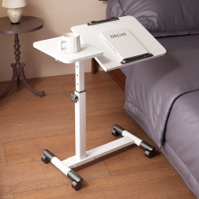 可折叠床边桌双台面翻转多功能家用卧室书桌宿舍移动桌子成人板式