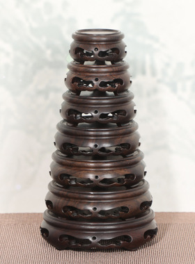 红木工艺品底座黑檀木圆形爆款