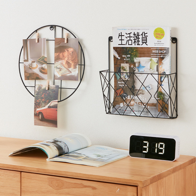 NITORI宜得利家居 现代简约背景墙面装饰收纳壁饰铁艺几何挂饰