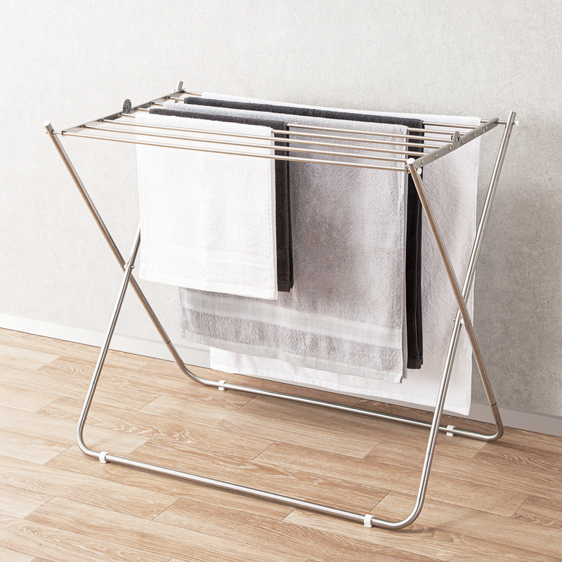 NITORI宜得利家居 多功能可收纳毛巾枕头不锈钢折叠晾晒架