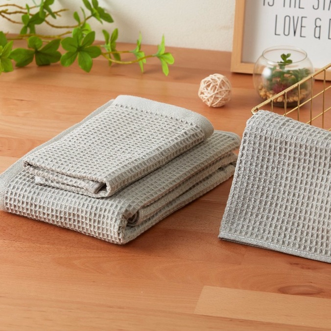 NITORI宜得利家居华夫格纯棉方巾