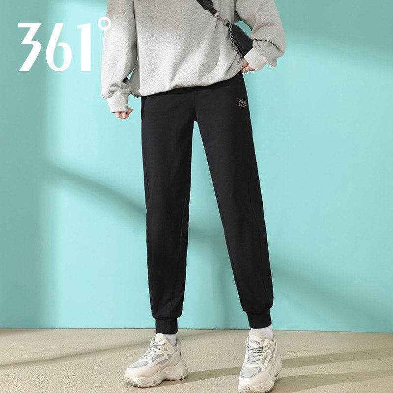 361度女士针织九分裤2026春季新款潮流时尚收口束脚裤休闲运动裤