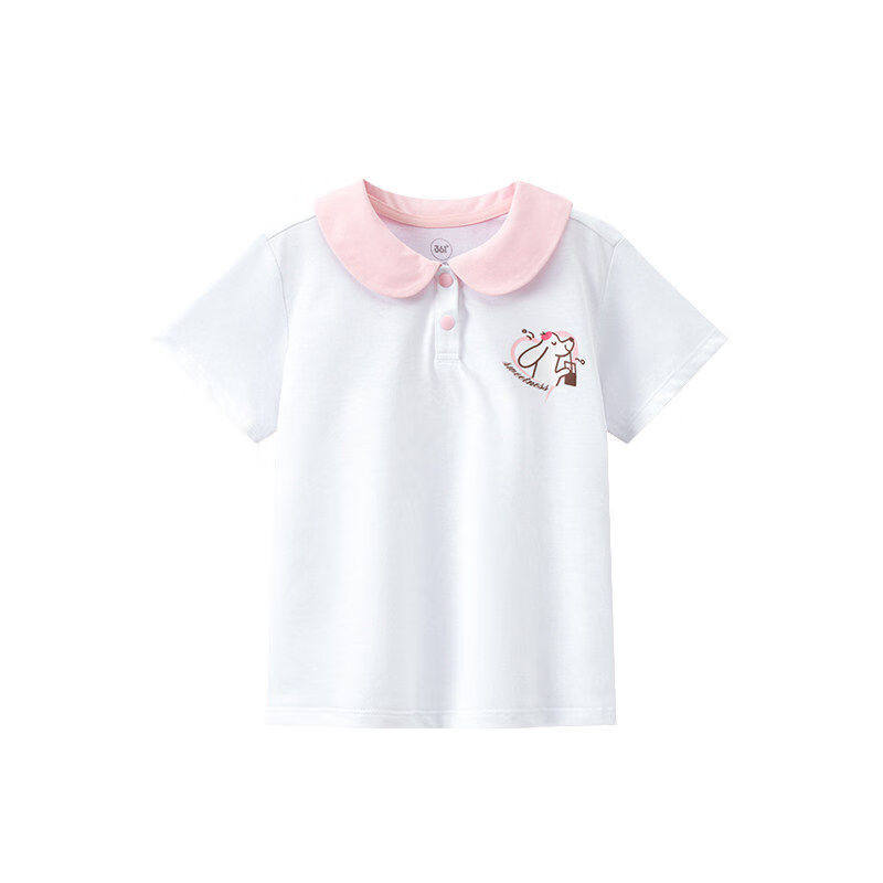 361°童装短袖POLO衫女童翻领T恤2026夏季新款小童撞色休闲上衣