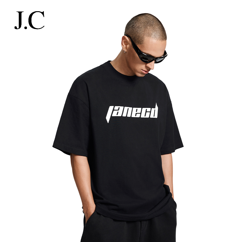 Janecd美式260g重磅纯棉短袖t恤