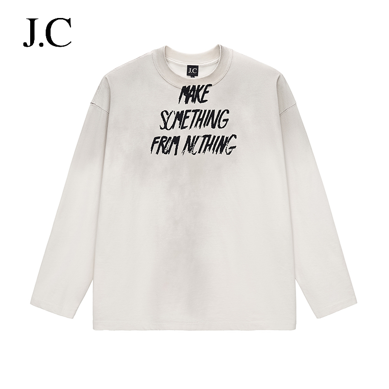 JC美式长袖T恤280克秋季潮牌上衣