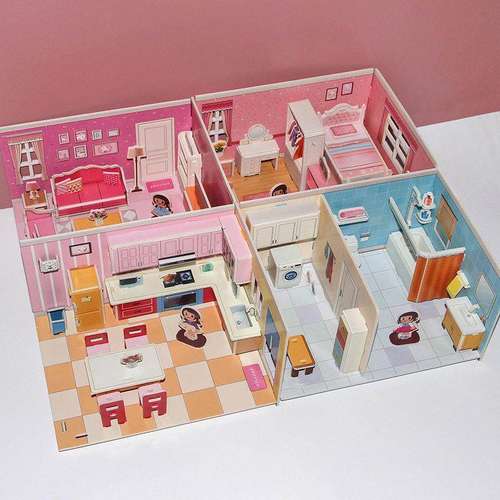 儿童3D立体拼图DIY手工制作拼装模型房子3到6岁以上女孩益智玩具