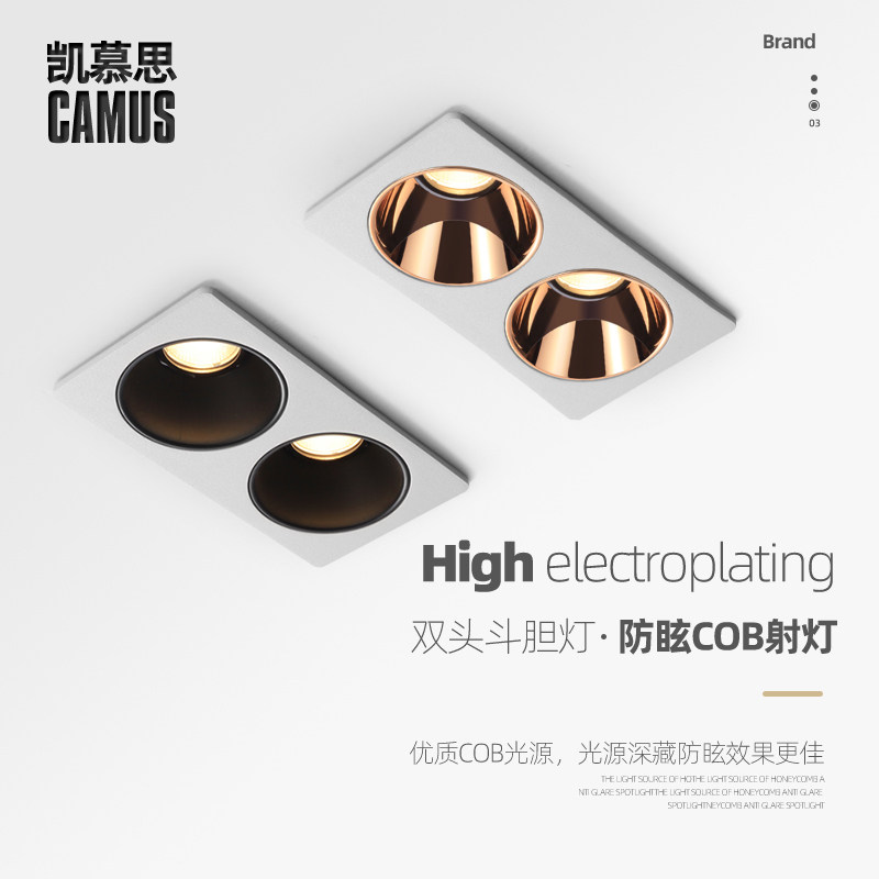 双头射灯led嵌入式客厅图片