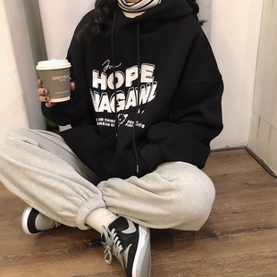 连帽卫衣女2026新款秋冬加绒加厚韩版宽松原宿BF风百搭外套潮