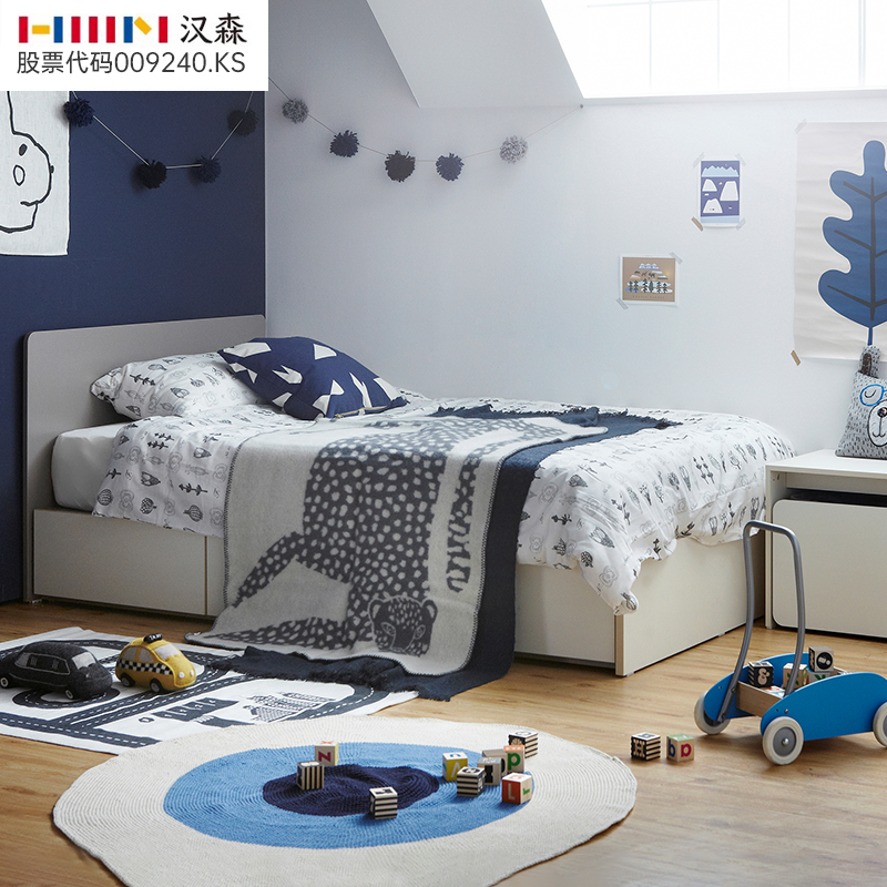 hanssem汉森儿童床实木储物床小户型卧室单人床现代收纳床箱体床