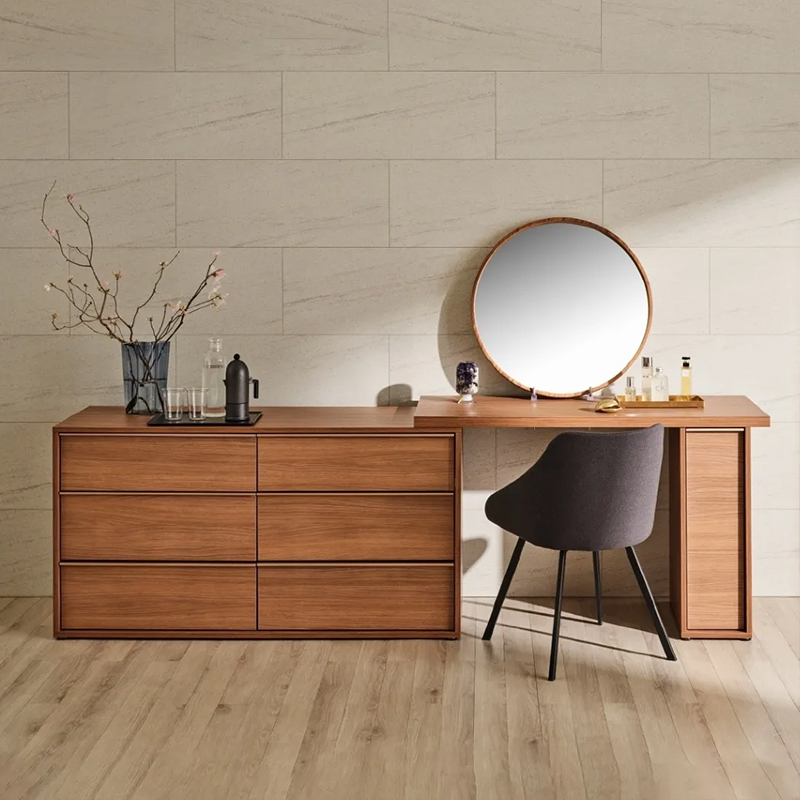 hansem汉森胡桃木色实木斗柜