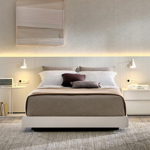 hanssem汉森艺术智能床卧室成人都市现代时尚 1.8米实木床主人房