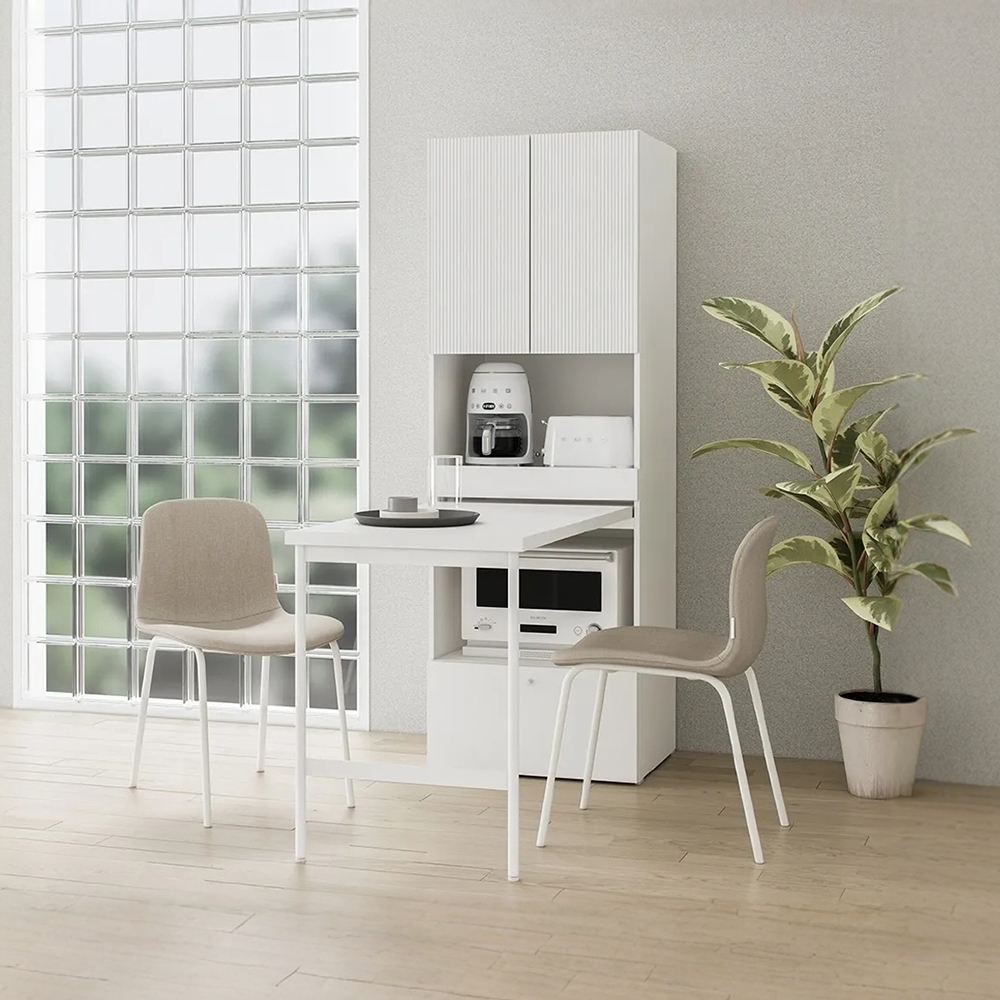 实木餐边柜靠墙一体储物柜