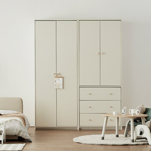 hanssem汉森儿童衣柜卧室家用小户型青少年衣橱实木双门收纳柜