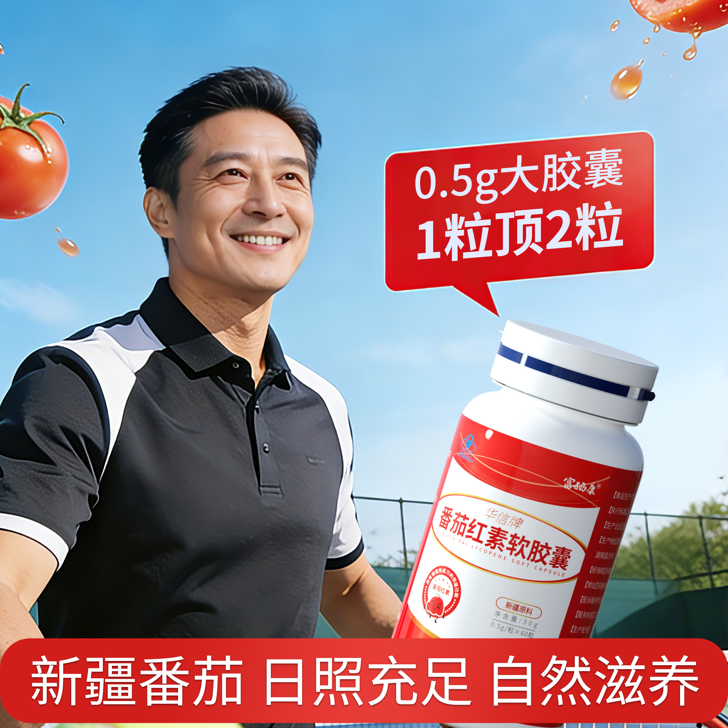 番茄红素软胶囊新疆原料官方旗舰店搜成人男番茄素男人增强免疫力