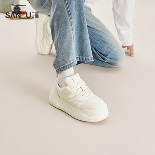 男鞋 潮酷街头厚底增高圆头低帮面包鞋 852297 春季 三福男板鞋