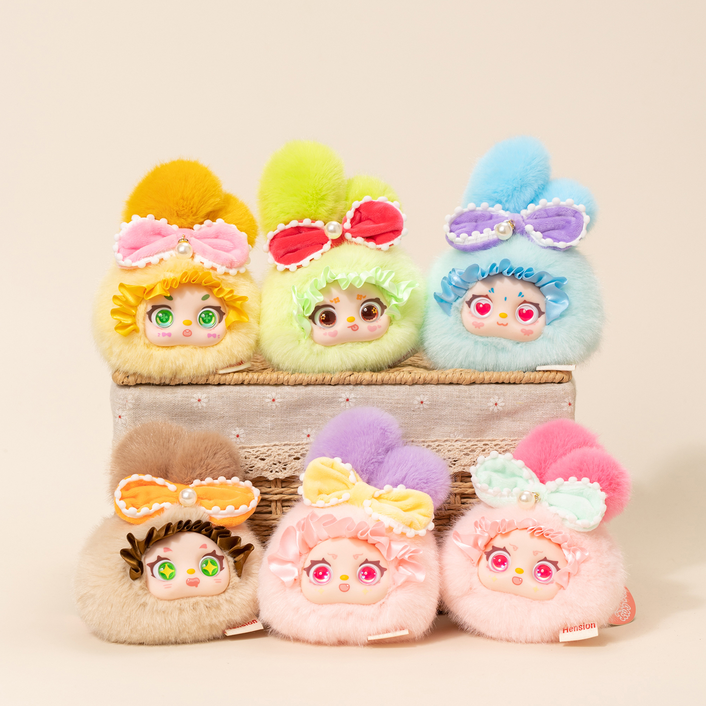 搪胶毛绒挂件眼睛可转动切换