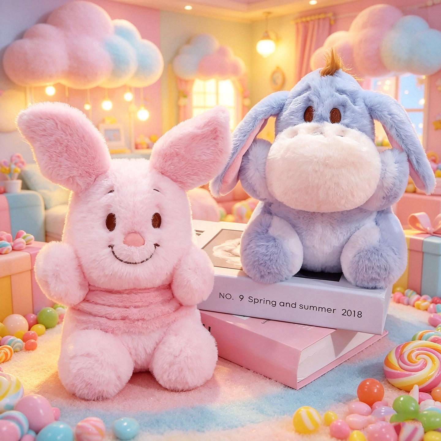 正版迪士尼皮杰猪屹耳驴小熊维尼毛绒玩具公仔玩偶抱枕礼物娃娃