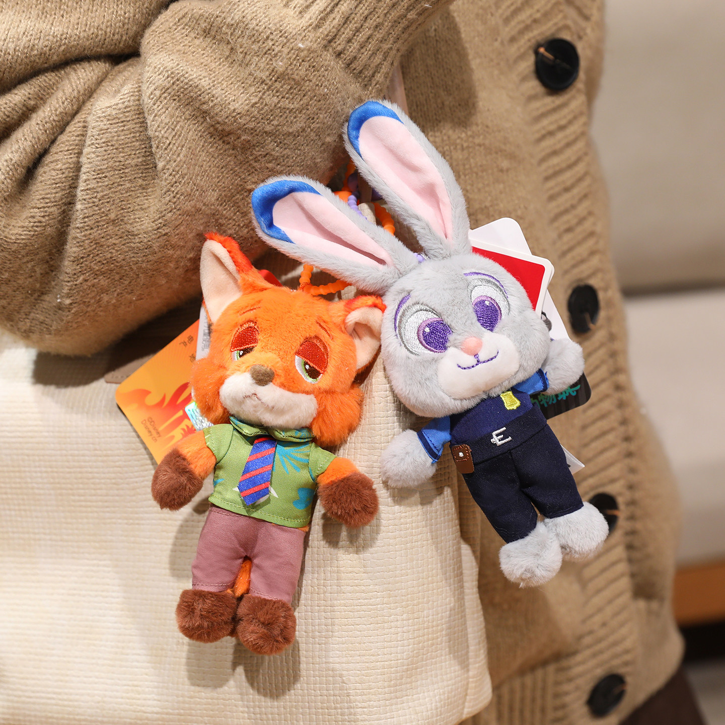 迪士尼正版疯狂动物城朱迪公仔背包挂件尼克毛绒玩偶挂饰生日礼物