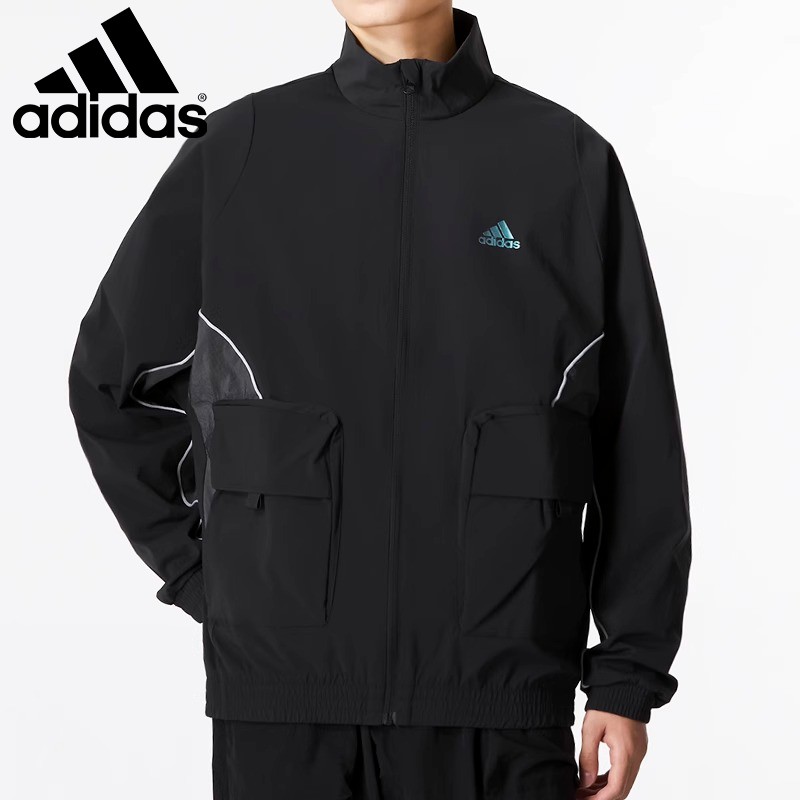 Adidas阿迪达斯男新款运动生活训练服防风网衬梭织夹克外套HM5144