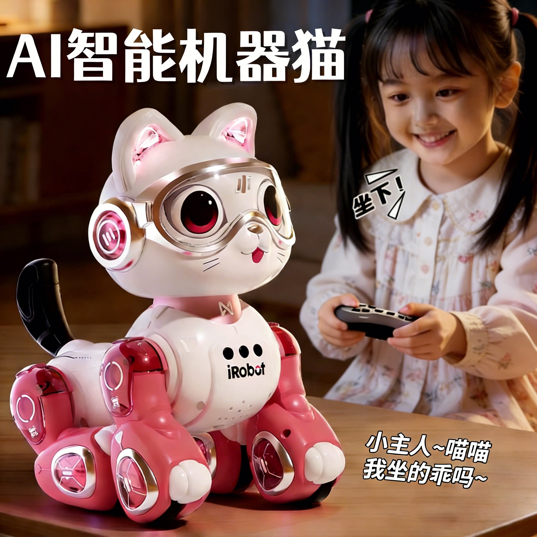儿童电动遥控AI机器猫玩具