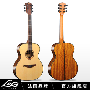 法国品牌LAG单板民谣吉他T318A面单电箱民谣木吉他亮光40英寸
