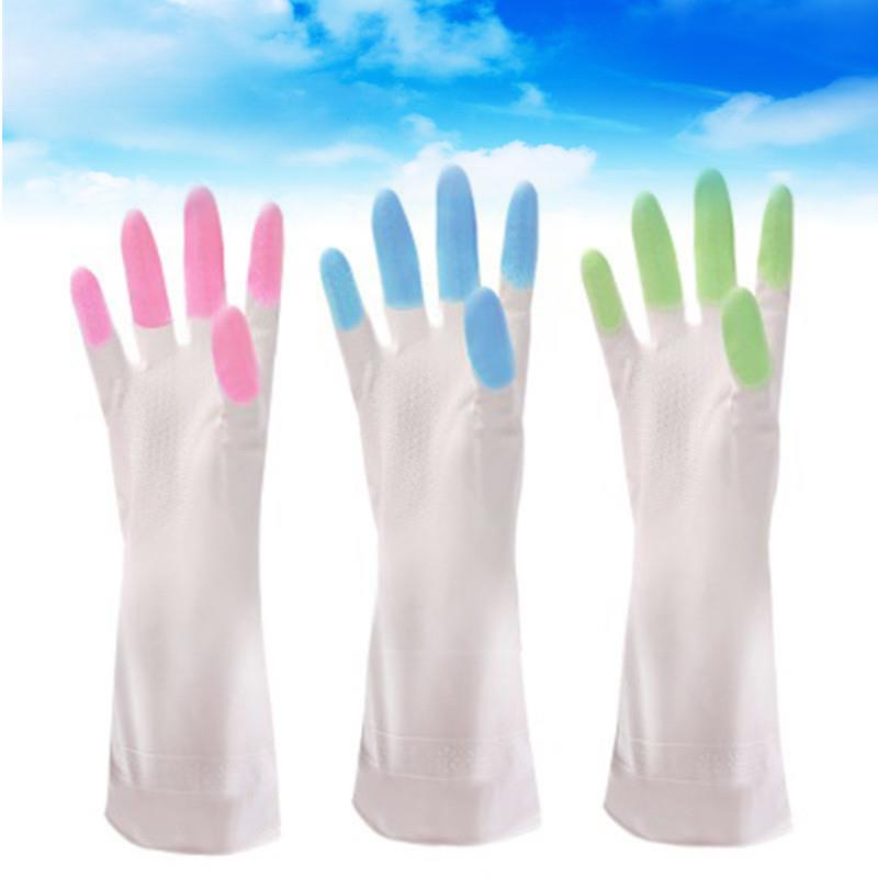 家用手套洗碗洗衣耐用女式干活小号手套乳胶家务手套 四季通用炫