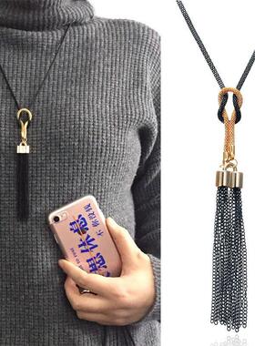 2026年新款冬天配毛衣的项链漂亮独特毛衣链秋冬长款百搭女流苏长