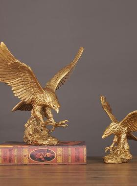 客厅电视背景墙两边的摆件大鹏展翅老鹰家居玄关书房公司老板办公