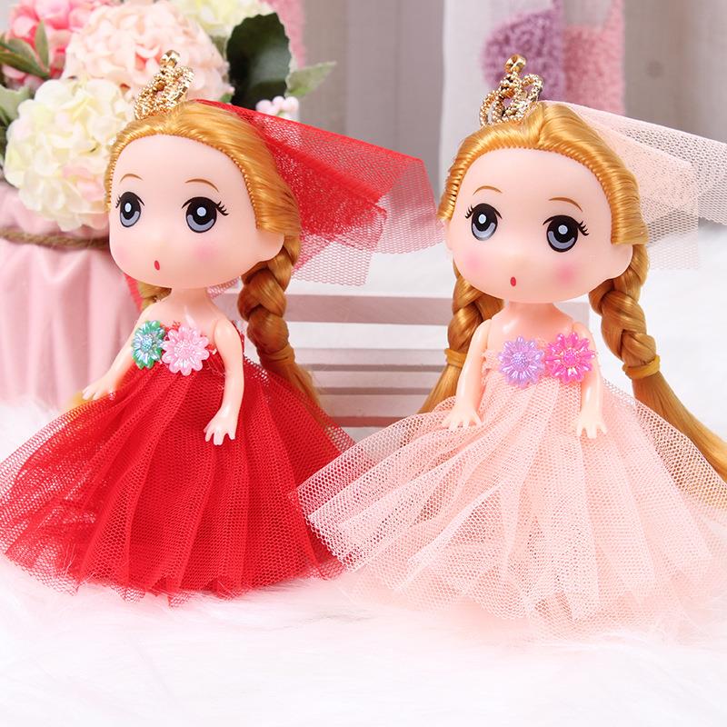 小女孩超喜欢的玩具12cm婚纱迷糊娃娃钥匙扣挂件公主女孩创意小礼