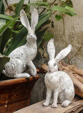 新年摆件客厅摆件高端大气上档次美式乡村仿古做旧拍摄道具花园庭