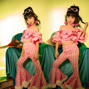 复古怀旧港风8090年代女潮童幼儿园舞台走秀表演服装儿童演出服新