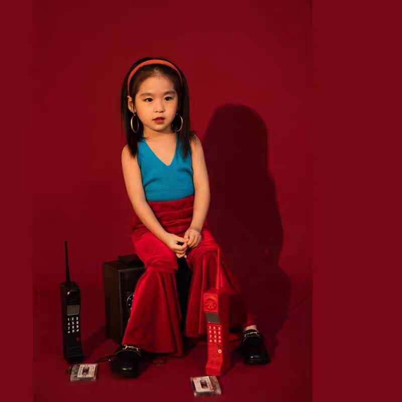儿童复古港风演出服男女80