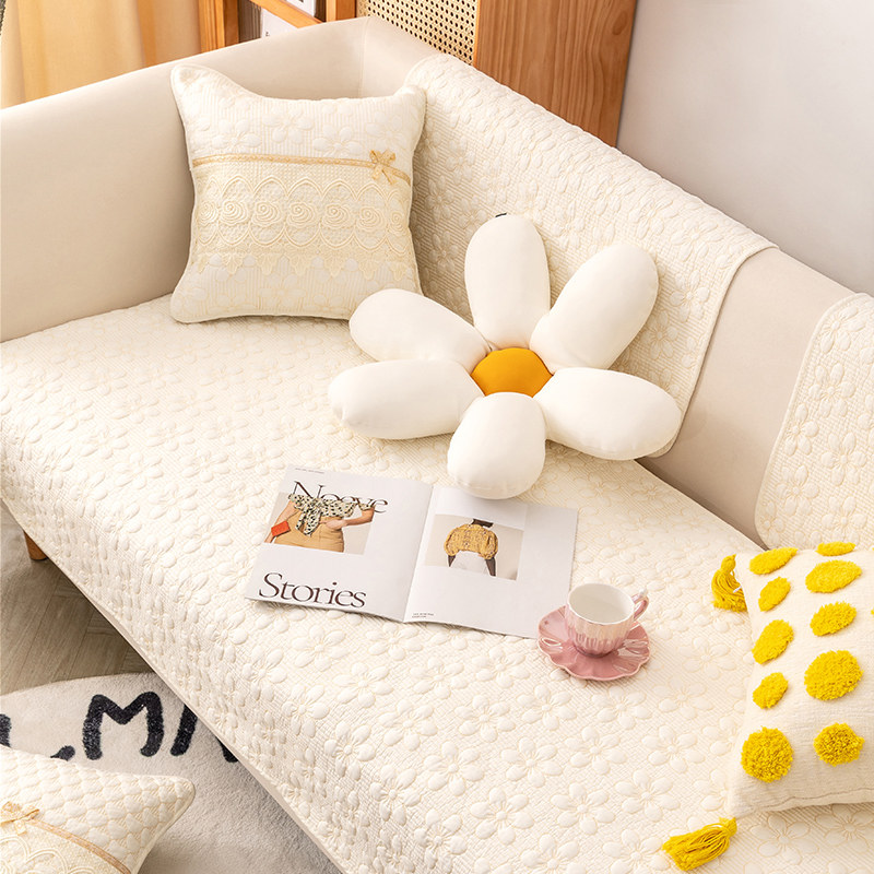 纯棉沙发垫双面棉绣花四季通用北欧现代简约防滑布艺沙发坐垫盖巾,居家布艺,沙发垫,淘宝优惠券,粉丝福利购,淘宝优惠卷