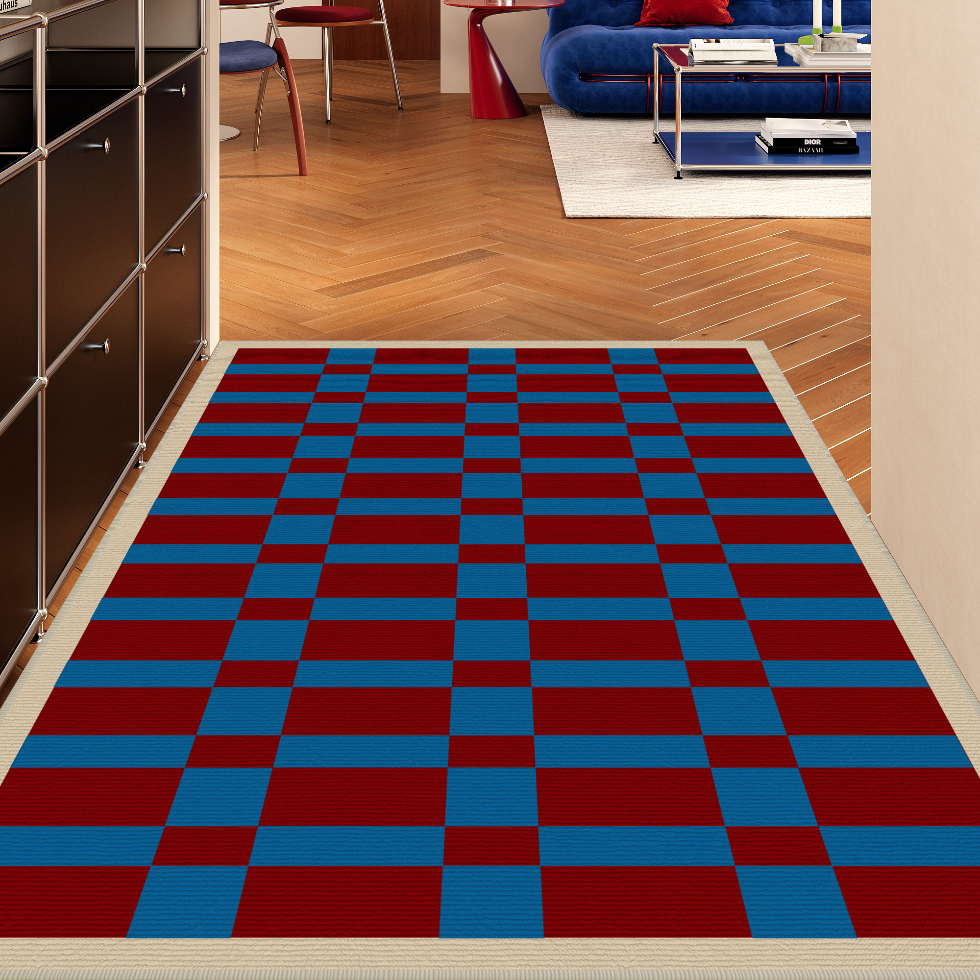 圈绒入户门地垫中古包豪斯玄关进门地毯家用门厅大门口防滑蹭脚垫