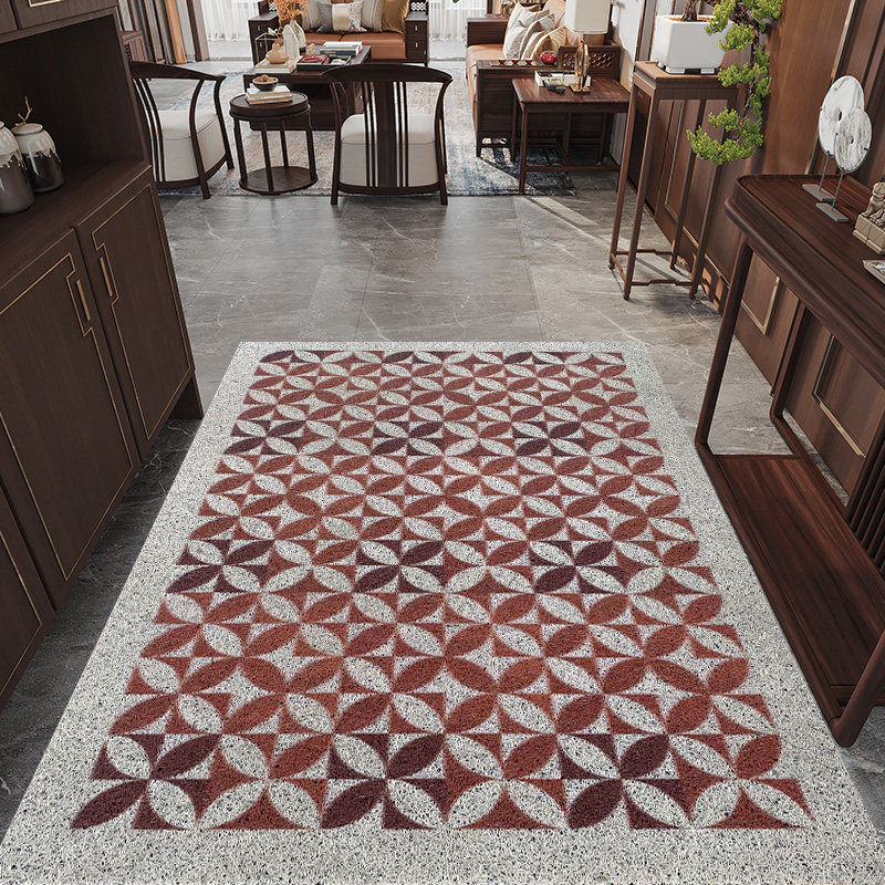 丝圈地垫新中式入户门进门地毯高端轻奢风家用户外门口可裁剪脚垫,居家布艺,入户地垫,淘宝优惠券,粉丝福利购,淘宝优惠卷