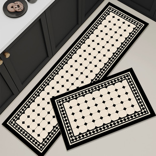 科技皮厨房地垫轻法式 可擦免洗长条地毯防滑防油防污吸水脚垫耐脏