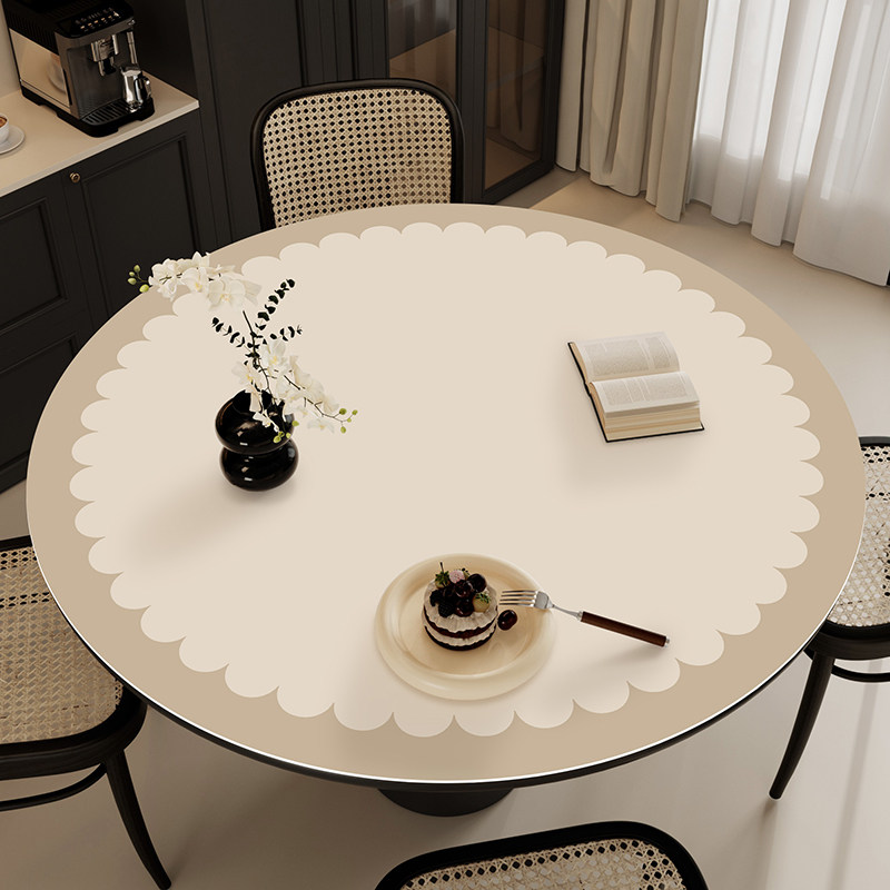 桌垫奶油风圆桌垫圆形餐桌茶几皮革桌布防水防油免洗桌面垫子台布,居家布艺,桌布,淘宝优惠券,粉丝福利购,淘宝优惠卷