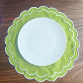 Linen embroidery Round 清仓Cotton Placemat棉麻垫刺绣法式 餐垫