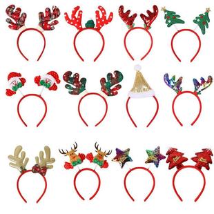 Christmas headband with deer antlers five-star headband