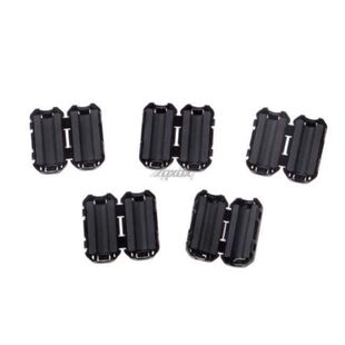 5 Pcs 5mm Clip-On Ferrite Ring Core Noise Suppressor For EMI