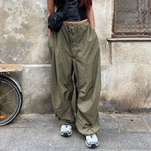 Casual Baggy Wide Leg Sweatpants Loose Low Waist Cargo Pants